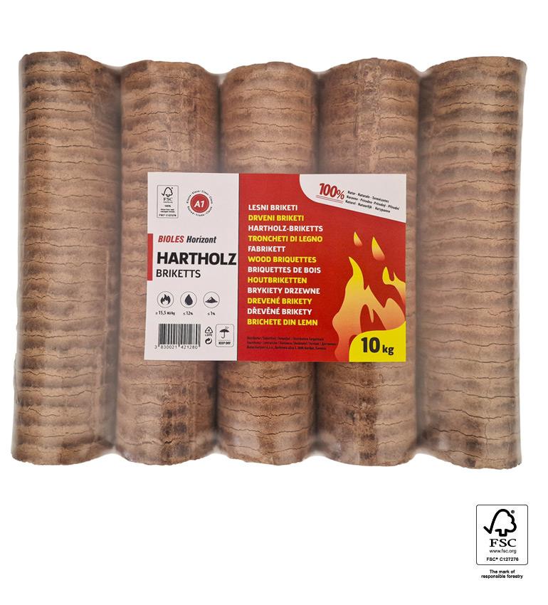 Drveni briketi 10 kg u PVC pakiranju
