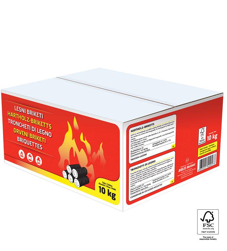 Bioles Horizont drveni briketi 10 kg u kartonu