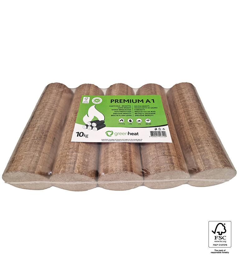 Premium drveni briketi Greenheat 10 kg u PVC-u